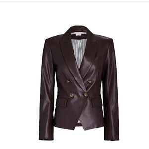 Women's Burgundy Brown Double-Breasted Blazer
